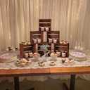 6 Pcs Rustic Wood Crates Cupcake Stand Decorative Wedding Cupcake Display Crates Stackable Distressed Food Risers for Buffet Dessert Table Display, Wedding, Birthday(Brown)