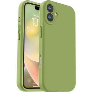 Vooii Compatible with iPhone 16 Case, Liquid Silicone Upgrade [Camera Protection] [Soft Anti-Scratch Microfiber Lining] Shockproof Phone Case for iPhone 16 6.1 inch - Cedar Green