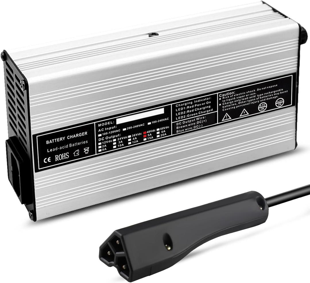 48V RXV Golf Cart Charger with Triangle 3-Pin Style Plug Compatible with DS TXT 48V RXV Golf Cart Charger with Triangle 3-Pin Style Plug Compatible with DS TXT