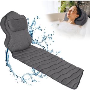 Extra Thick Full Body Bath Pillows for Bathtub- Luxury Bath Cushion for Head, Neck and Back Support, Soft Bath Pillow for Tub, Comfort Relaxation Spa Gifts Bathtub Accessories for Women