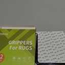 Rabenda 12 Pcs Rug Tape, Non Slip Rug Pads Grippers for Hardwood Floors and Tiles, Reusable Carpet Tape for Area Rugs, Double-Sided Adhesive Rug Stickers Keep Corners Flat (Black)