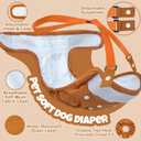 Pet Soft Dog Diapers Female with Suspenders, 3 Pack Reusable Female Dog Diapers for Heat, Dog Period Panties for Doggie in Cycle(X-Large, Deepcolor)