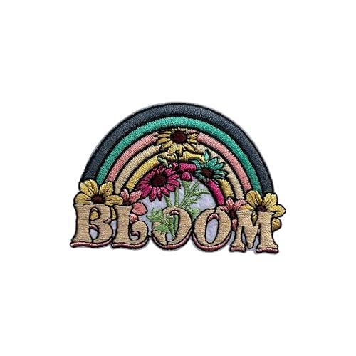 LEMEPINZ Bloom Rainbow Patch, Size 3" Iron Patch or Sew On Patch for Backpacks Jeans Hats Clothes, Flower Embroidery Patch, DIY Embroidered Patch, Cute Sticker Patch, Metal Health Gift for Boys Girls