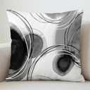 Americanflat 20x20 Throw Pillow with Sewn-in Insert - All-in-One Decorative Pillows - No Cover Needed - Soft and Durable Cushion for Bed or Sofa - Polyester - Black and White