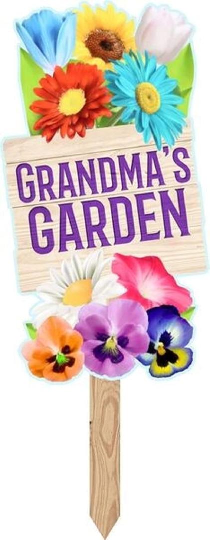Spoontiques  Yard Signs  Grandma's Garden Sign - Garden Dcor - Decorative Sign for Lawn and Yard - Multicolored
