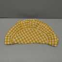 4 Pcs 15 Inch 100% Cotton Scalloped Round Placemats, Thin Yellow Gingham Place Mats with Ruffle, Washable Placemats Table Mats for Kitchen Dining Holiday Gatherings Decor