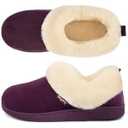 FamilyFairy Women's Warm Bootie Slippers Winter Cozy House Shoes Non Slip Indoor Outdoor with Fuzzy Collar 7-8