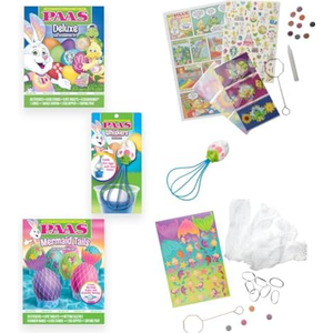 PAAS Easter Egg Decorating Bundle, Includes 1 Deluxe Kit, 1 Mermaid Tails Egg Dying Kit, and PAAS Whiskers for Easy Egg Dying, Food Safe Dye for Family Easter Activity (3 Piece Bundle)