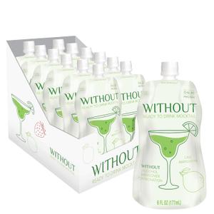 WITHOUT Ready To Drink Lime Margarita Mocktail, Zero Proof, Non-Alcoholic, Mixer, Celebration, Party, Frozen or Chilled - 12 Pack BB 4/24/27