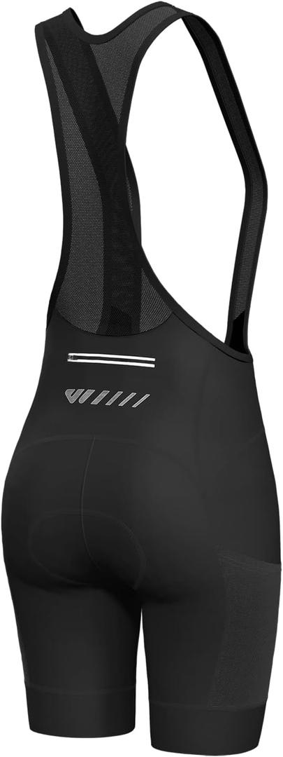 Lo.gas Cycling Bibs Women Padded Bike Shorts Womens Bicycle Shorts with Padding 4D Biking Pants with Mesh Pockets (X-Small, Black1)