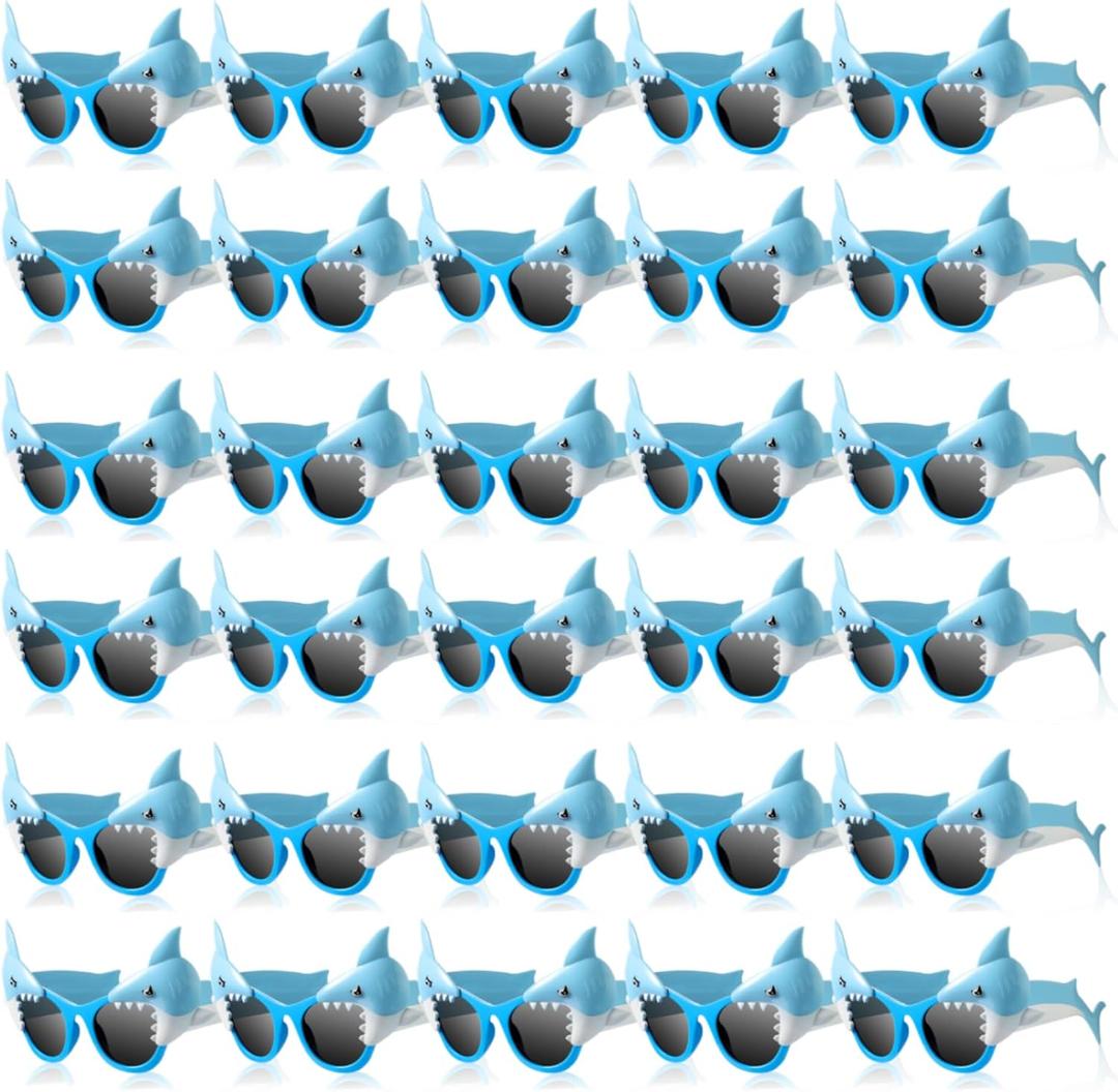 36 Pairs Shark Party Eyeglasses Bulk Shark Sunglasses Shark Photo Props Funny Sunglasses Ocean Theme Shark Party Favors Decoration Supplies Novelty Costume Sunglasses for Adult Kids Birthday Gifts