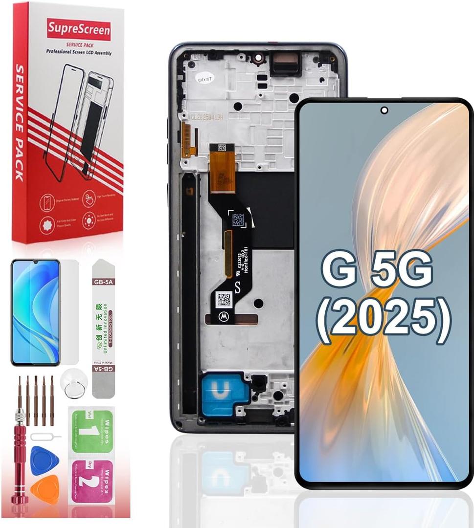 Motorola LCD for G 5G [2025 Version] Screen Replacement Kits with Frame XT2513V XT2513-1 XT2513-2 Display Digitizer Touch Screen Assembly 6.6 Inch