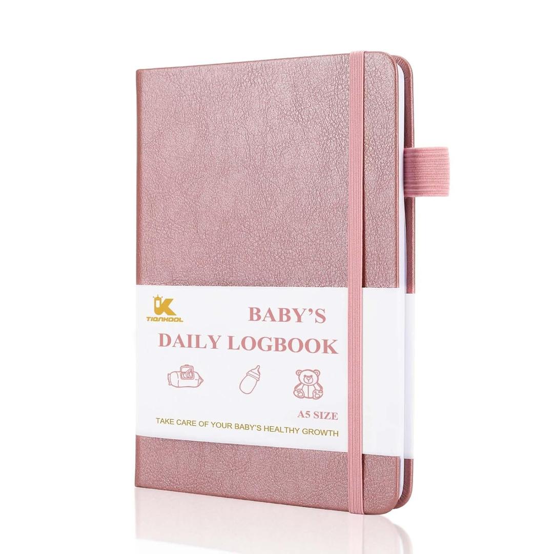 Baby's Daily Care Planner - A5 Newborn Baby Log Book for Tracking Daily Routine, 152 Easy-to-Use Pages to Monitor Nursing, Sleep, Feeding, Diapers, Pumping, and More - Rose