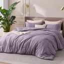 Bedsure Queen Comforter Set - Dark Red Comforter Queen Size, Soft Bedding for All Seasons, Cationic Dyed Bedding Set, 3 Pieces, 1 Comforter (90"x90") and 2 Pillow Shams (20"x26"+2") Grayish Purple Melange