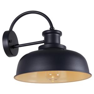 Goosebrite Solar Barn Light for Outside, 12" Dusk to Dawn Solar Lights Outdoor Waterproof, Vintage Matte Black Exterior Farmhouse Wall Sconce for Garage Patio Shed Porch