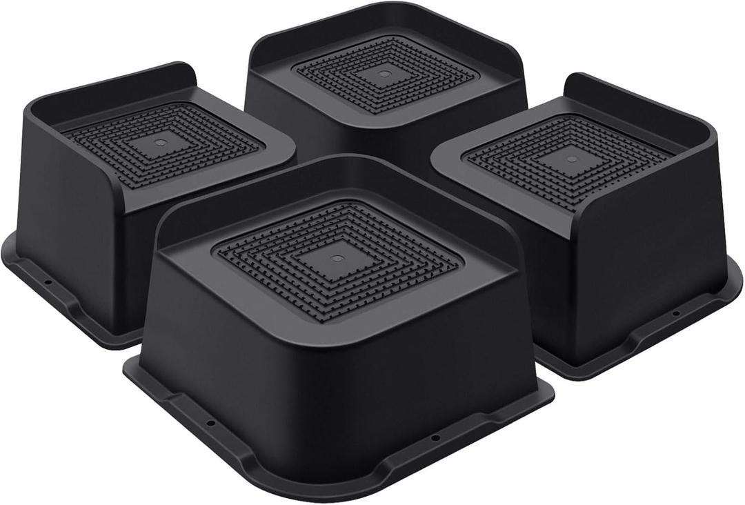 ANNKUT Bed Risers 3 Inch Heavy Duty, Furniture Risers for Bed Desk Table Sofa Couch,Oversized Bed Lifts Risers,Support up to 5000 Lbs(4 Pack Black)