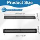 PATIKIL 24 x 3 Inch Door Air Vent Cover, 3 Pcs Aluminum Grille Ventilation Cover Louvered Diamond Hole with Mounting Screws for Cabinet Wardrobe Ceiling Door, Black