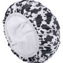 Auban Shower Cap, Shower Cap for Women Terry Cloth Lined EVA Exterior Reusable Double Layer Waterproof, Large Bath Hair Cap for All Hair Lengths, Hotel Travel Essentials Accessories Deep Conditioning