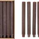 Creative Co-Op Unscented Pleated Taper Candles in Box, Set of 12, Leather Color