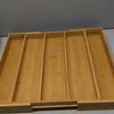 Utoplike Bamboo Expandable Kitchen Drawer Organizer, Adjustable Utensil Holder and Cutlery Tray Organiser, Drawer Divider for Silverware, Flatware, Knives in Kitchen, Bedroom, Living Room, 5 Slot (Large, Natural)