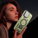 Haeuorey for iPhone 13 Pro Max & iPhone 12 Pro Max Case with Camera Cover & Stand [Compatible with MagSafe] [Built-in Kickstand] [Military-Grade Protection] Heavy Duty Magnetic Phone Case (Green)