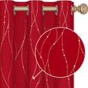 Deconovo Blackout Curtains - Thermal Insulated, Noise-Reducing Window Drapes for Bedroom, Living Room -2 Panels, Red, 42W x 54L
