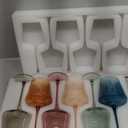 Hand Blown Colored Wine Glasses Set of 6-18oz Multi Colored Square Wine Glasses with Tall Long Stems and Flat Bottom,Crystal Colorful Wine Glass-Wedding,Birthday Gifts Gifts