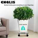 CNQLIS 5 Gallon Bucket Dolly with 5 Swivel Swivel Wheels,75 lbs, Car Wash Bucket Wheels No Tip or Spilling for Car Washing Garage Construction Flowerpot, White 