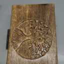 Samhita Handmade Mango Wood Tree of Life Engraving Beautifully Keepsake Box Jewellery Organiser Unique Gift Ideas for Men & Women (Flame Work Finish)