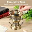 JUXYES Vintage Incense Burner Holder with Ash Catchers and Tongs, Metal Censer Antique Charcoal insencents Burner Zinc Alloy Spiritual Aromatherapy Yoga Meditation Retro Home Decoration