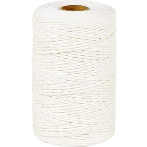 PerkHomy Cotton Butchers Twine String 500 Feet 2mm Twine for Cooking Food Safe Crafts Bakers Kitchen Butcher Meat Turkey Sausage Roasting Gift Wrapping Gardening Crocheting Knitting (Natural White)