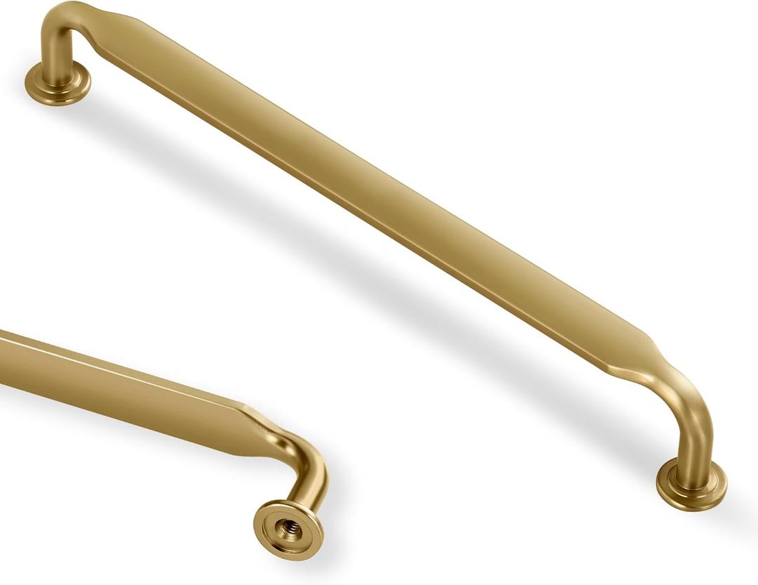 Lardmon 3 Pack Champagne Bronze Modern Cabinet Pulls 7.5 Inch(192mm) Hole Center Kitchen Cabinet Handles Solid Drawer Pulls Heavy Duty Zinc Alloy Kitchen Hardware, 8 Inch(205mm) Total Length