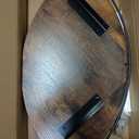 Corner Floating Shelves, Rustic Brown Wood, Set of 2, Wall Mount Storage with Guardrail for Bathroom Kitchen Living Room