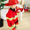 Melissa & Doug Fire Chief Role Play Costume Dress-Up Set (Red)
