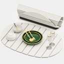 Large Stone Drying Mat for Kitchen Counter, Quick Drying Foldable Dish Drying Mat, Super Absorbent Diatomaceous Earth Drying Mat for Dishes Bottles Cups, Match Any Countertop (White, 22.8"x15.4")