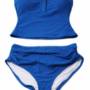 Women's Athletic Tankini Swimsuits Two Piece Blue Small,