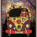 Creative Tin Sign Stay Trippy Little Hippie Funny Novelty Metal Sign Retro Wall Decor for Home Gate Garden Bars Restaurants Cafes Sign 12 X 8 Inch