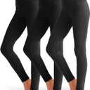 3 Pack Girls Black Athletic Leggings, Printed Ankle Length High Waisted Yoga Pants for Kids Teen