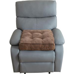 HIGOGOGO Tufted Corduroy Recliner Seat Cushion for Elderly, High Density Foam Large Square Seat Cushion for Recliner Chair, Floor Pillow, Office Chair, Car, No Pressure on Thighs, 20x20x4 (Brown)