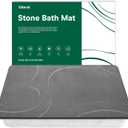 XMarrat Stone Bath Mat, Diatomaceous Earth Bath Mat, Super Absorbent Quick Drying Stone Bath Mats for Bathroom, Non-Slip Bath Stone Mat, Natural Stone Shower Mat, Easy to Clean(23.6 x 15.4 Dark Grey)