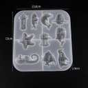 Ocean Sea Animal Silicone Mold Marine Organism Epoxy Resin Crafts Mold Ocean Theme Starfish Dophin Seahorse Fish Casting Mould for DIY Craft Jewelry Pendant Making