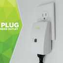WiOn 50050 Indoor WiFi Plug With 1 Grounded Outlet; White