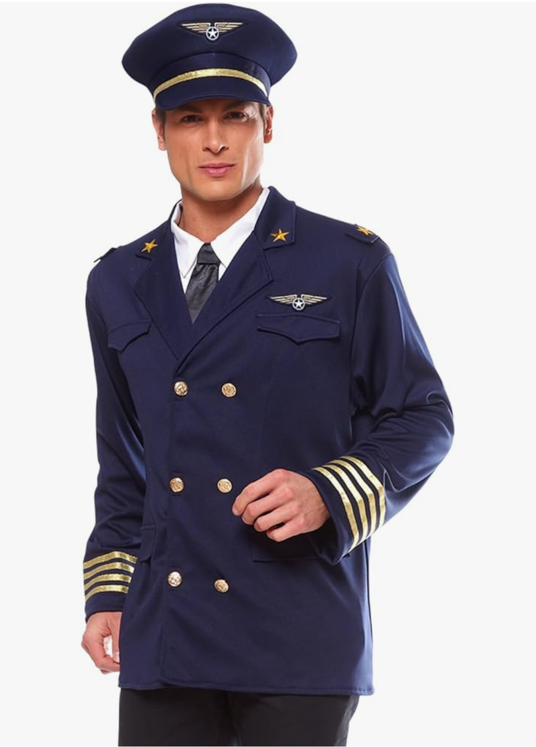Men's Pilot Costume XL Size