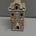 Cynkeyee Gingerbread House Christmas Decorations Indoor - Resin Gingerbread House Christmas Village Home Decor Gifts for Women 2.5x2x5.5 Inch