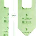 SUPERBIO 1.6 Gallon Handle Tie Compostable Food Scrap Bags For Counter Top Compost Bin, Small Compost Bags, 50 Count, 6 Liter, BPI & OK compost INDUSTRIAL Certified