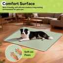 Silicone Dog Crate Mat, 34"x 22" Under Dog Crate Kennel Pad with Raised Edge, Washable Dogs Bed Mat, Waterproof, Leakproof, Protect Floors (Green)