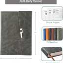 Daily Planner 2026 - Daily Calendar Planner(Jan - Dec 2026), One Page Per Day, Hourly Appointment Book with Time Slots, 5.7" x 8.3", Thick Paper (Grey)