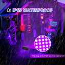50W 4Pack Black Light for Glow Party, IP65 Waterproof,385-400nm Wavelength,with Plug and Switch,for Halloween Decorations,Body Painting,Birthday Party,Classroom,Stage Lighting