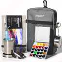 Funto Mini Watercolor Paint Set, All-in-One 24-Color Travel Paint Kit, with Crossbody Bag, Watercolor Journal, Paint Water Cup, Pocket Set for Artists