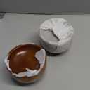 Luxshiny Set of 2 Miso Soup Bowls with Lid: Wooden Soup Bowls for Home Kitchen Restaurant - Brown